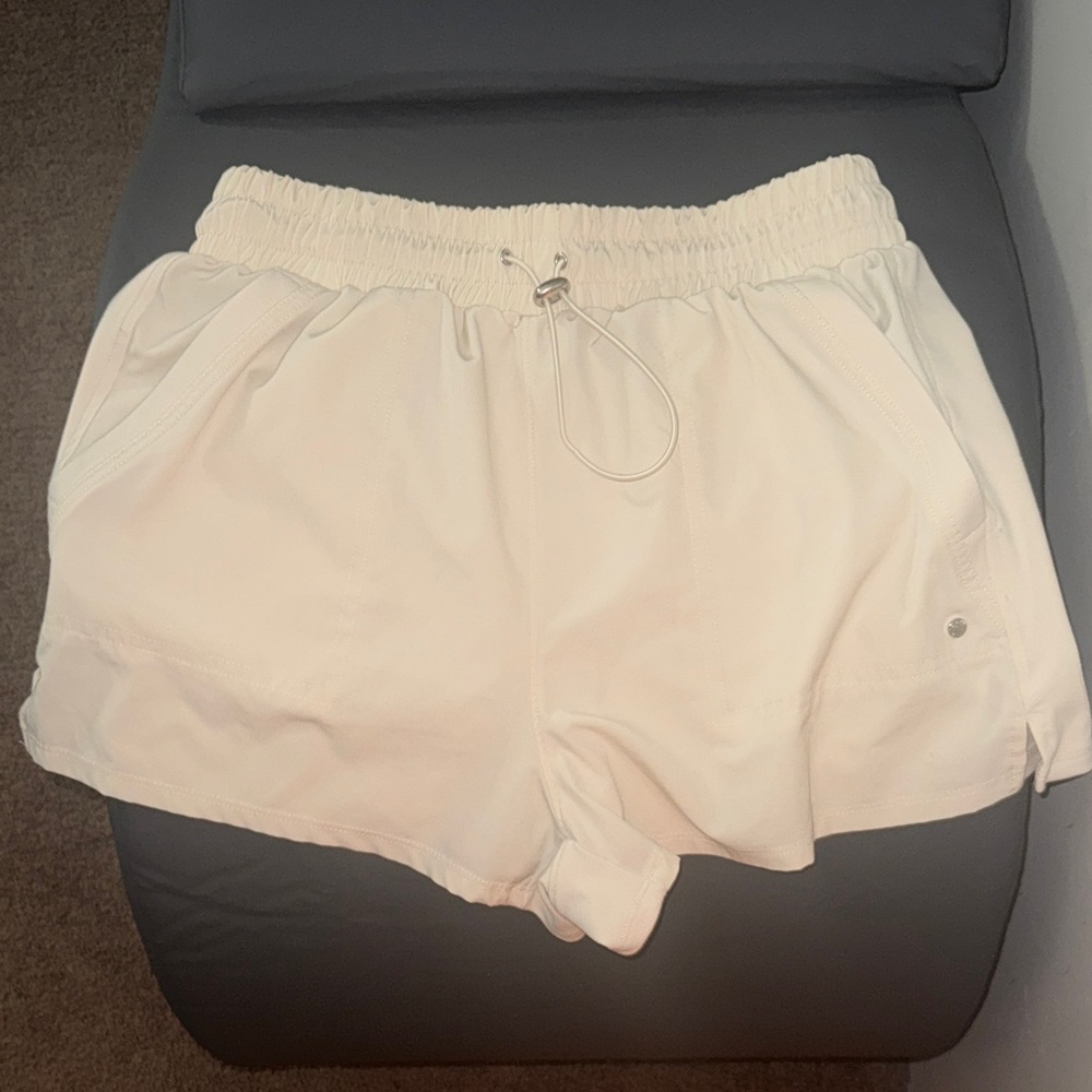 BearPaw Cream Athletic Drawstring Shorts